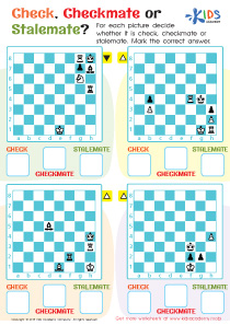 Check. Checkmate or Stalemate? Worksheet for kids